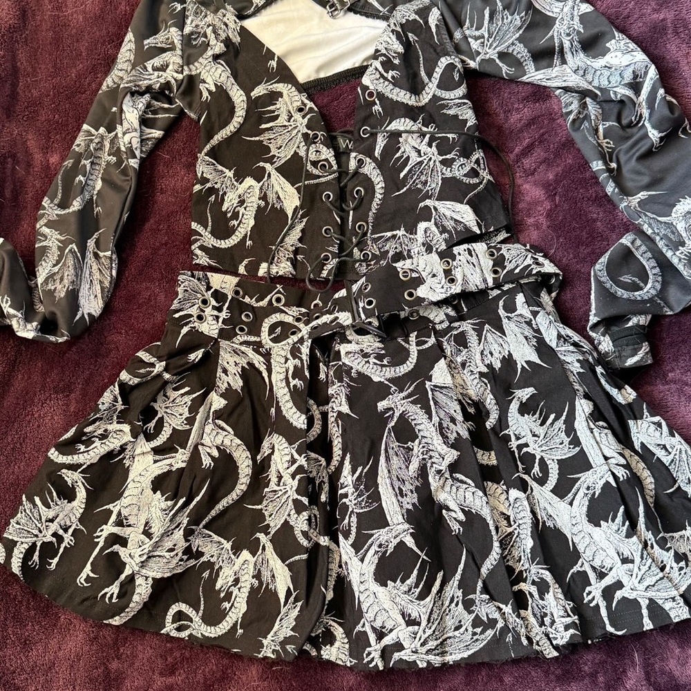 Dolls kill Widow Dragon collection skirt set